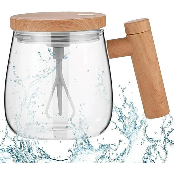 Electric Mixing Mug Self Stirring Coffee Mug, 400ml Lightweight High Speed Glass Stirring Cup For Home