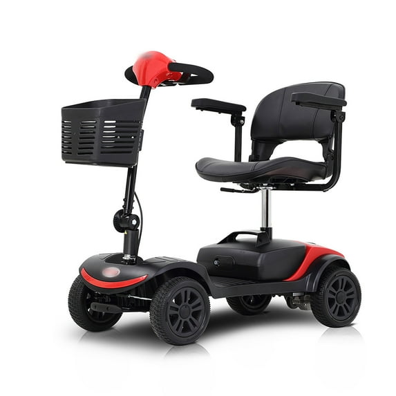 Electric Mobility Scooter, Long Range Power Extended Battery Electric Powered Wheelchair with 4 Wheel and Charger Basket, Compact Heavy Duty Mobile for Travel, for Grown-ups Elderly