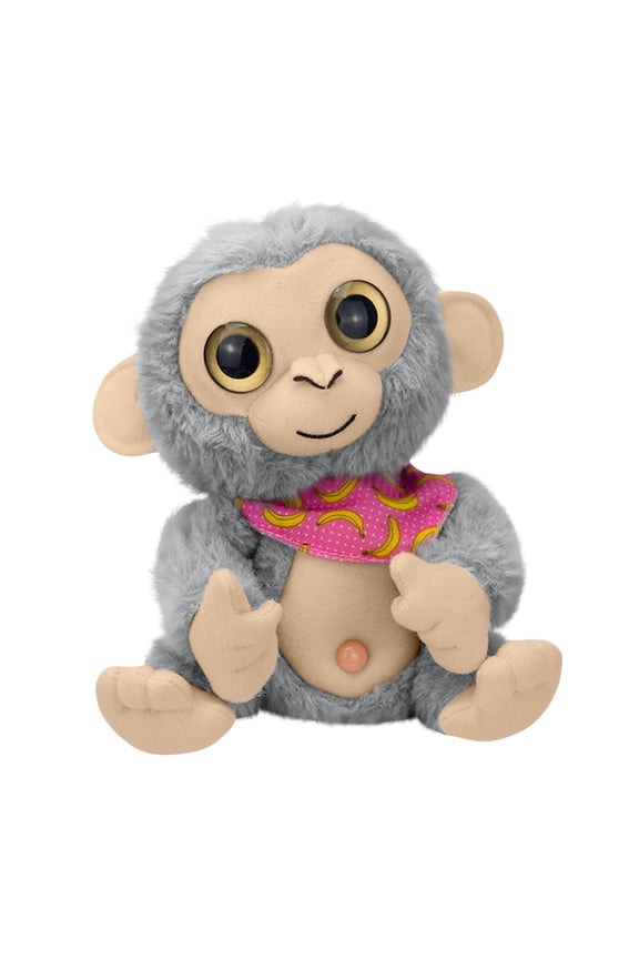 Electric Monkey Plush Toy, Animated Walking and Talking Stuffed Animal, Interactive Gray Monkey Doll for Boys Girls, Soft Musical Monkey Toy C#367 A