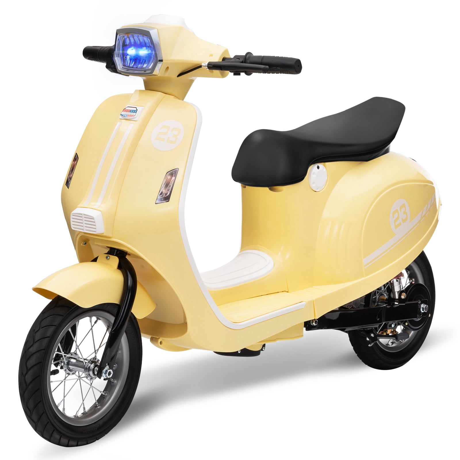 Electric Moped Scooter for 8-12 Kids, 24V 350W Kids Ride on Motorcycle, Max Up to 14MPH, with Rear Brake, Twist Grip Throttle & LED Light