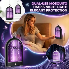 Electric Mosquito, Indoor Insect, Gnats Indoor, Mosquito Indoor Home, Black Tabletop Wall-Mountable Unit with Hanging Loop 11X7X2.5 Inch 1Pc Usb Powered Catcher Indoor for Dining
