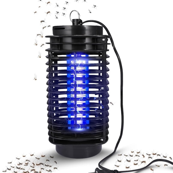 Electric Bug Zapper, Indoor/Outdoor with Protective Grid & Hanging Hook