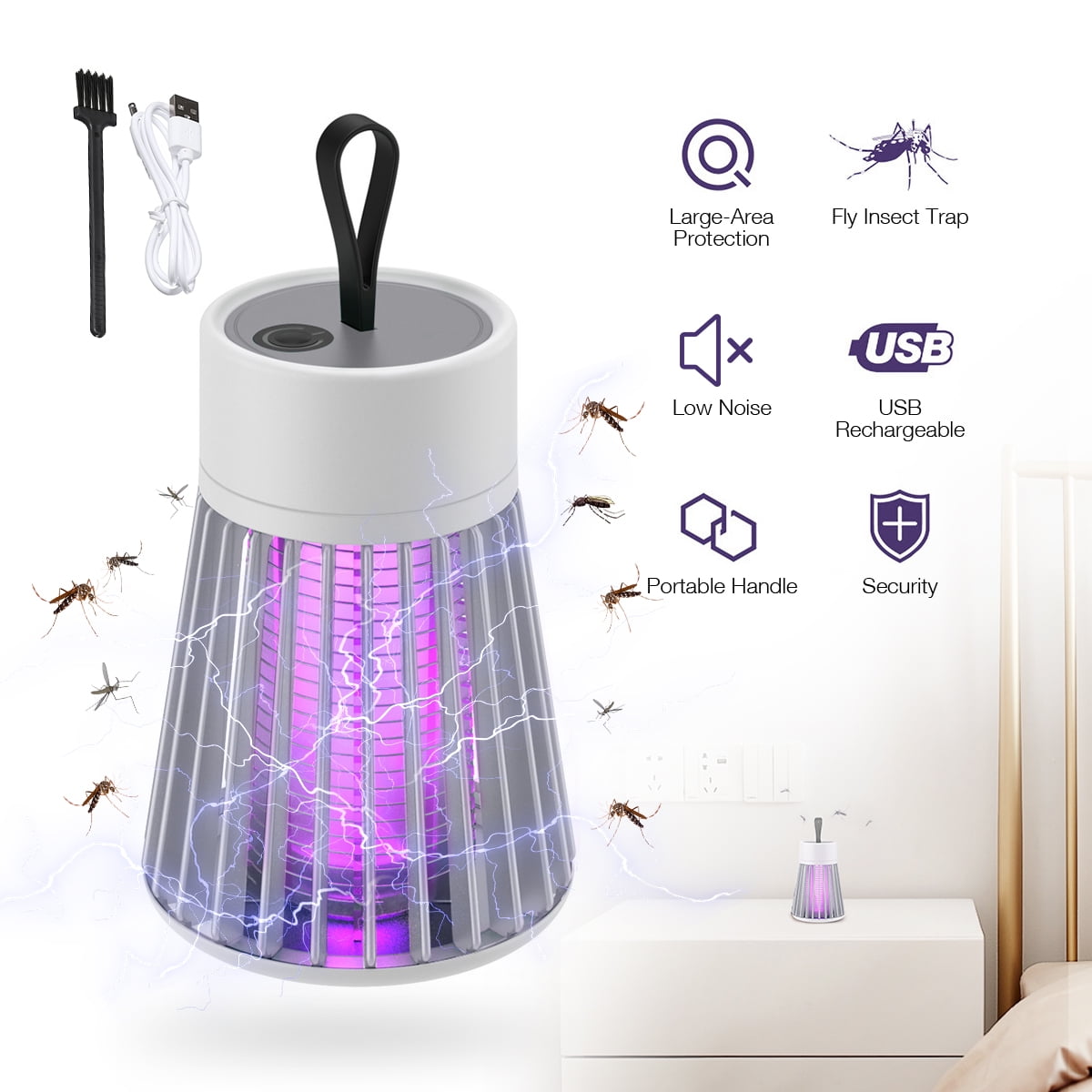 Electric Mosquito Killer Light Insect Fly Bug Zapper LED Lights Trap