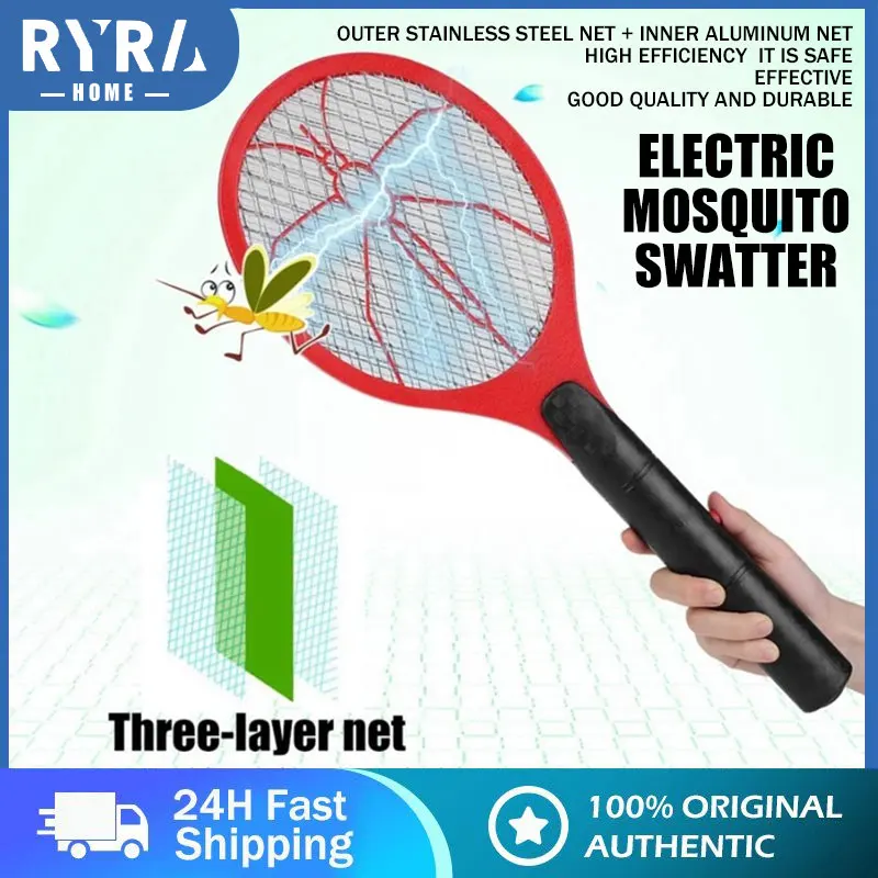 Electric Mosquito Racket Killer Electric Fly Insect Zapper Bat Handheld Portable Mosquitos