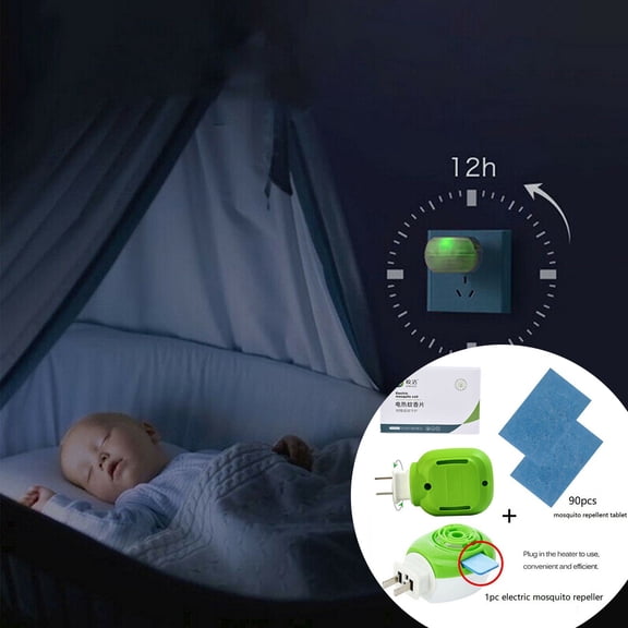 Electric Mosquito Repellent Device – Plug-In with 90 Refill Mats, Odorless Long Lasting Protection for Indoor Use