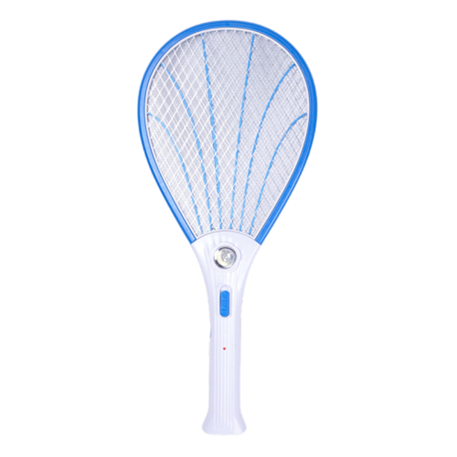 Electric Mosquito Swatter, 2-in-1 Rechargeable with LED Light, 1 Pack Blue 3-Layer Large Mesh Shock-Proof, for Indoor Outdoor Home Patio Mosquito and Fly Killing