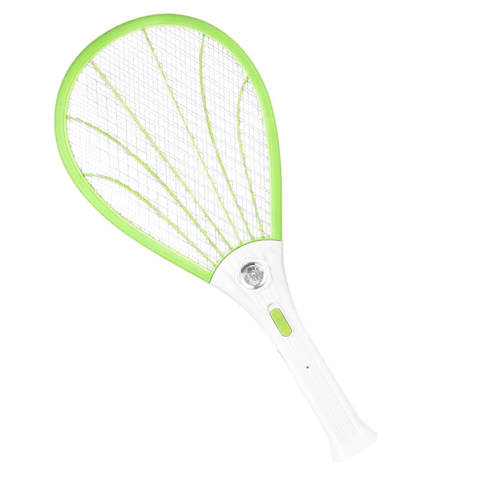 Electric Mosquito Swatter, 2-in-1 Rechargeable with LED Light, 1 Piece Green Triple Layer Large Mesh Shock-proof Mosquito Killer, for Indoor Outdoor Home Patio Bedroom Bug Mosquito Zapping