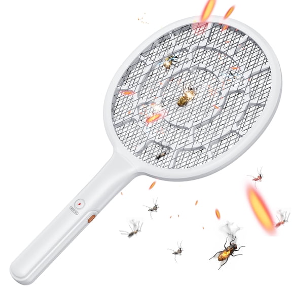 Electric Mosquito Swatter Bug Zapper Racket for Indoor Outdoor Use