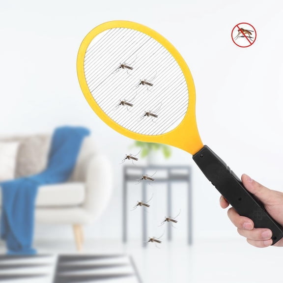 Electric Mosquito Swatter Racket, High-Voltage Fly & Bug Zapper with Safety Switch, Battery Powered Insect Killer