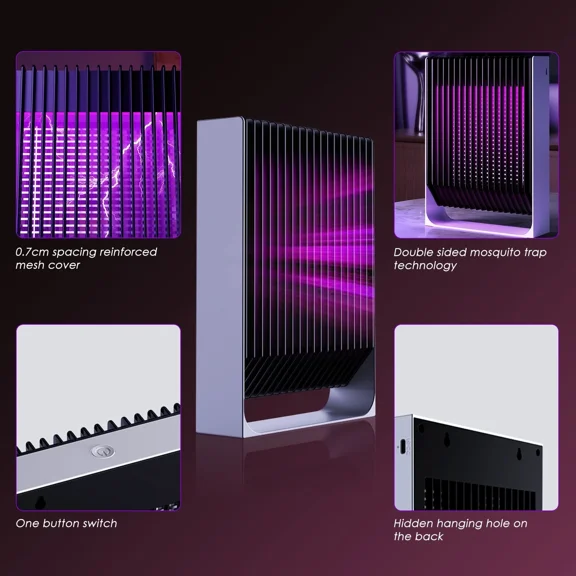 Electric Mosquito Zapper Lamp  Rechargeable Insect Killer For Home & Garden