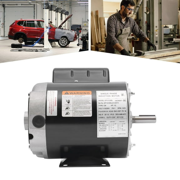 Electric Motor, General Purpose Single Phase Motor, 1/2HP 3450RPM 115/230V Air Compressor Electric Motor