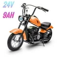 thumbnail image 1 of Electric Motorcycle for Kids, 24V 250W Dirt Bike, Two Speed Modes up to 14MPH, Dirt Bike with LED Lights, Rear Brake – Perfect Ride for Kids and Teens, Orange, 1 of 8