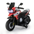 thumbnail image 1 of Electric Motorcycle for Kids Dirt Bike by TOBBI 12V Battery Powered Ride On Toy Rechargeable Motorbike w/Training Wheels Gift for Toddler Boys Girls Aged 3-6, Red, 1 of 11