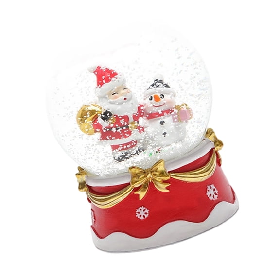 Electric Motorized Snow Globes with Glowing Snowman/Santa Figure Crystal For Festival Home Decorations