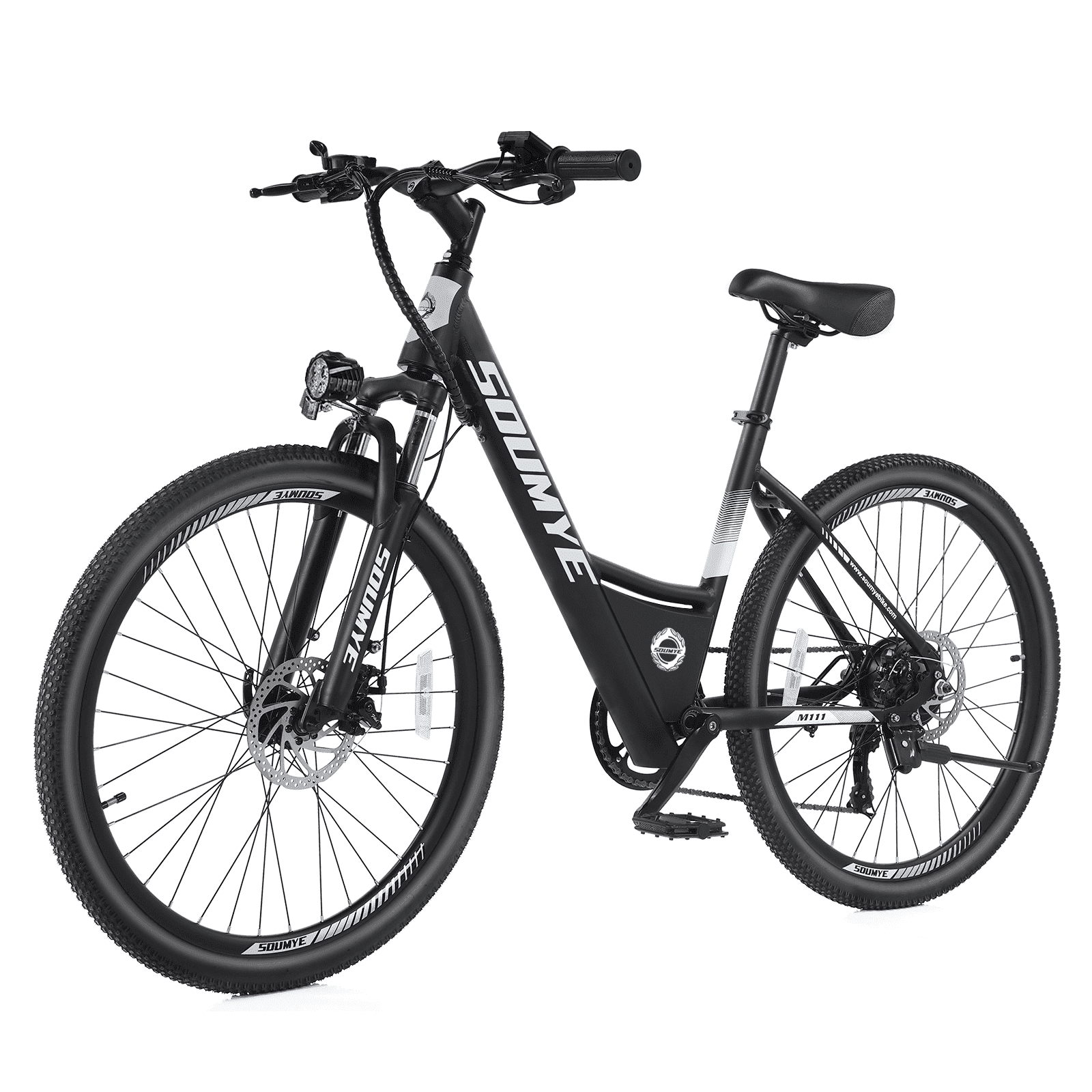 Electric Mountain Bike for Adults 26" Step-Thru/Over Commuting Ebike for Men Women with Peak Power 540w, 360Wh Built-in Battery, LCD Display, 7 Gears & Front Shock Absorber