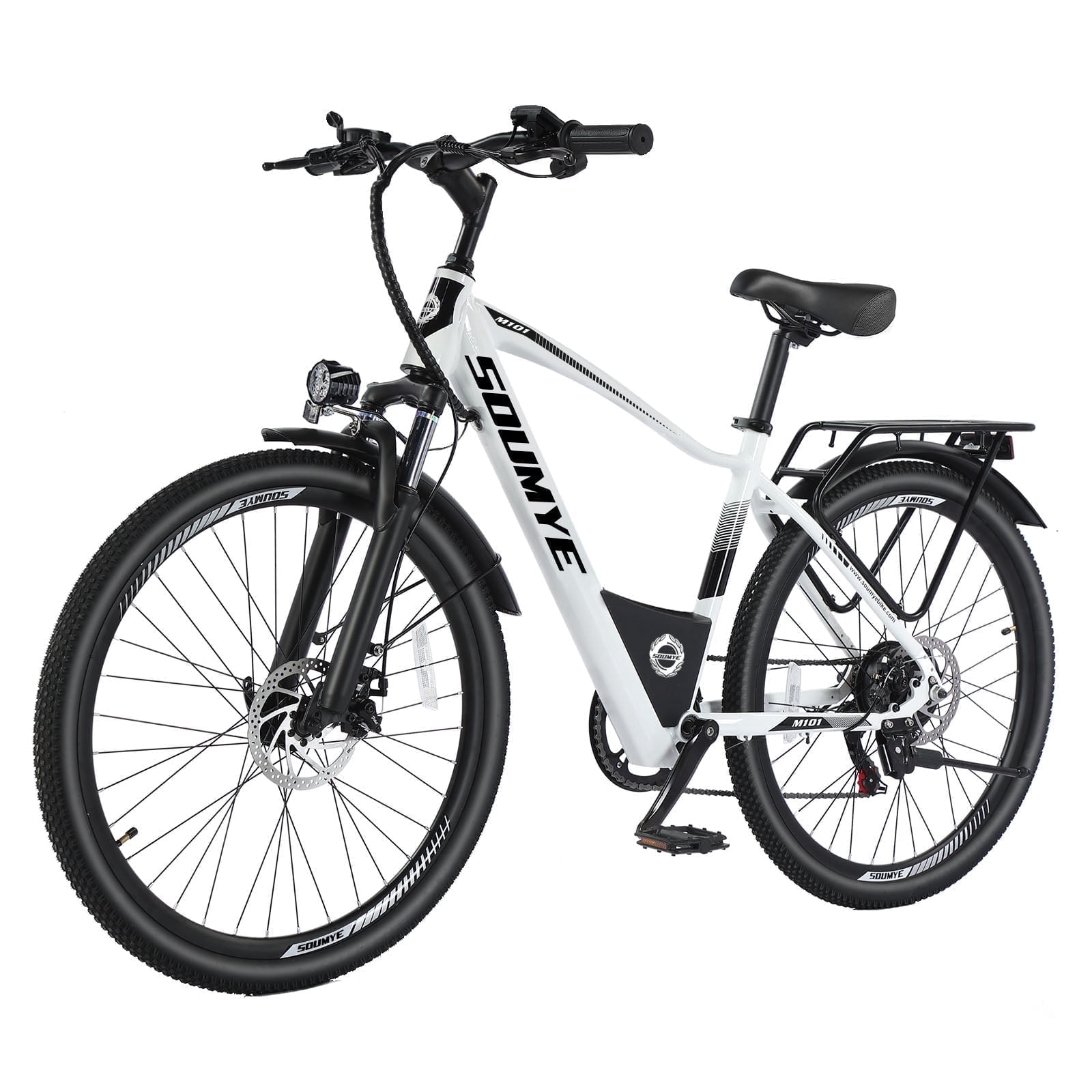 Electric Mountain Bike for Adults 26" Step-Thru/Over Commuting Ebike for Men Women with Peak Power 540w, 360Wh Built-in Battery, LCD Display, 7 Gears & Front Shock Absorber