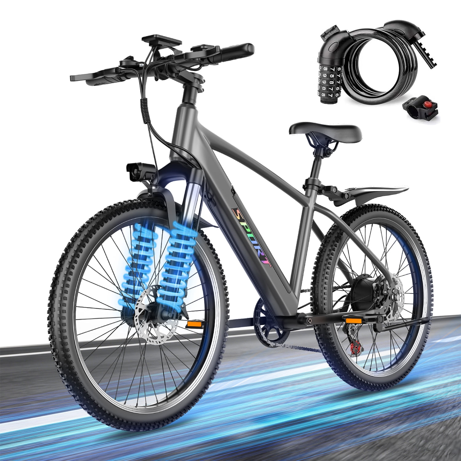 Electric Mountain Bike for Adults, 749W Peak UL2849 Ebike with 48V 12Ah Removable Battery, 26 inch Electric Bicycles,E-Bike for Adult, Step-Thru,7-Speed, Up to 20MPH 65 Miles