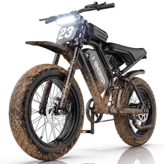 Electric Mountain Bike for Adults, 20" Fat Tire, 48V 17.5Ah Battery, 750 1500W Peak Motor, 32MPH, UL2849 Certified Off-Road E-Bike, Black