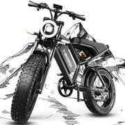 Electric Mountain Bike for Adults, 20" Fat Tire, 48V 15Ah Battery, 3000W Peak Dual Motor, 32MPH, UL2849 Certified Off-Road E-Bike, BLack