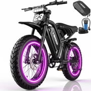 Electric Mountain Bike for Adults, 20 Fat Tire, 48V 17.5Ah Battery, 750 1500W Peak Motor, 32MPH, UL2849 Certified Off-Road E-Bike, Black