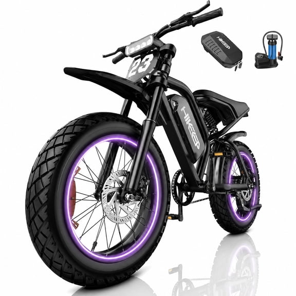 Electric Mountain Bike for Adults, 20" Fat Tire, 48V 17.5Ah Battery, 750 1500W Peak Motor, 32MPH, UL2849 Certified Off-Road E-Bike, Black