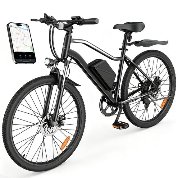 Electric Mountain Bike for Adults, 26" E-Bike with Shimano 7-Speed Gears,750W Peak,36V Battery, Twist Throttle & Pedal Assist