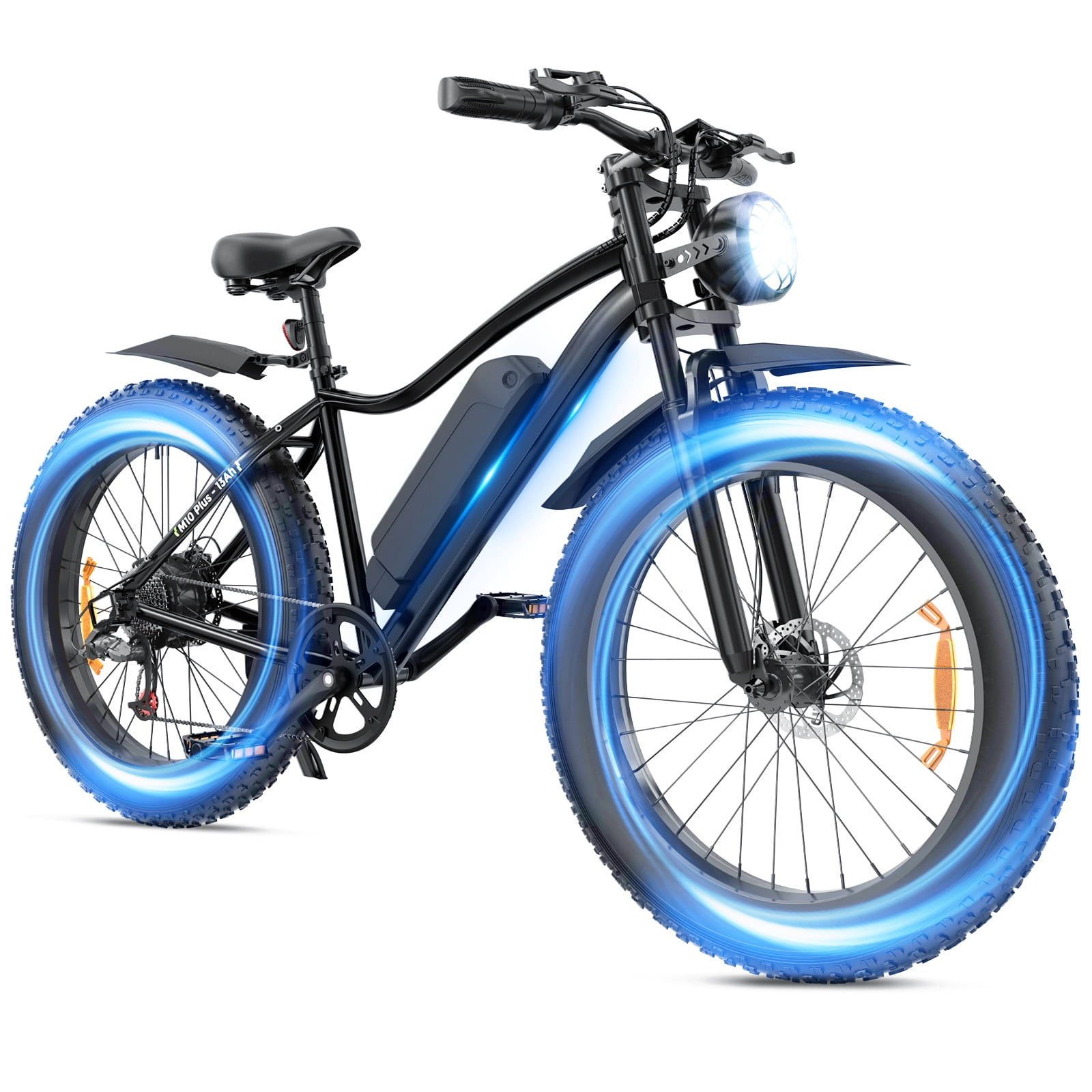 Electric Mountain Bike for Adults,750W Motor,26"*4.0 Fat Tire Ebike with 48V 13Ah Removable Battery,Black
