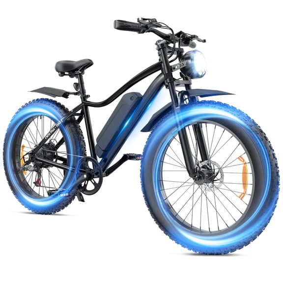 Electric Mountain Bike for Adults,750W Motor,26"*4.0 Fat Tire Ebike with 48V 13Ah Removable Battery,Black