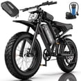 thumbnail image 1 of Electric Mountain Bike for Adults, Class 2 20 MPH, 750W Rated 1500W Peak Motor, 48V 17.5Ah 840Wh Battery, 20 x 4 Fat Tire Ebike, UL2849, Black, 1 of 11