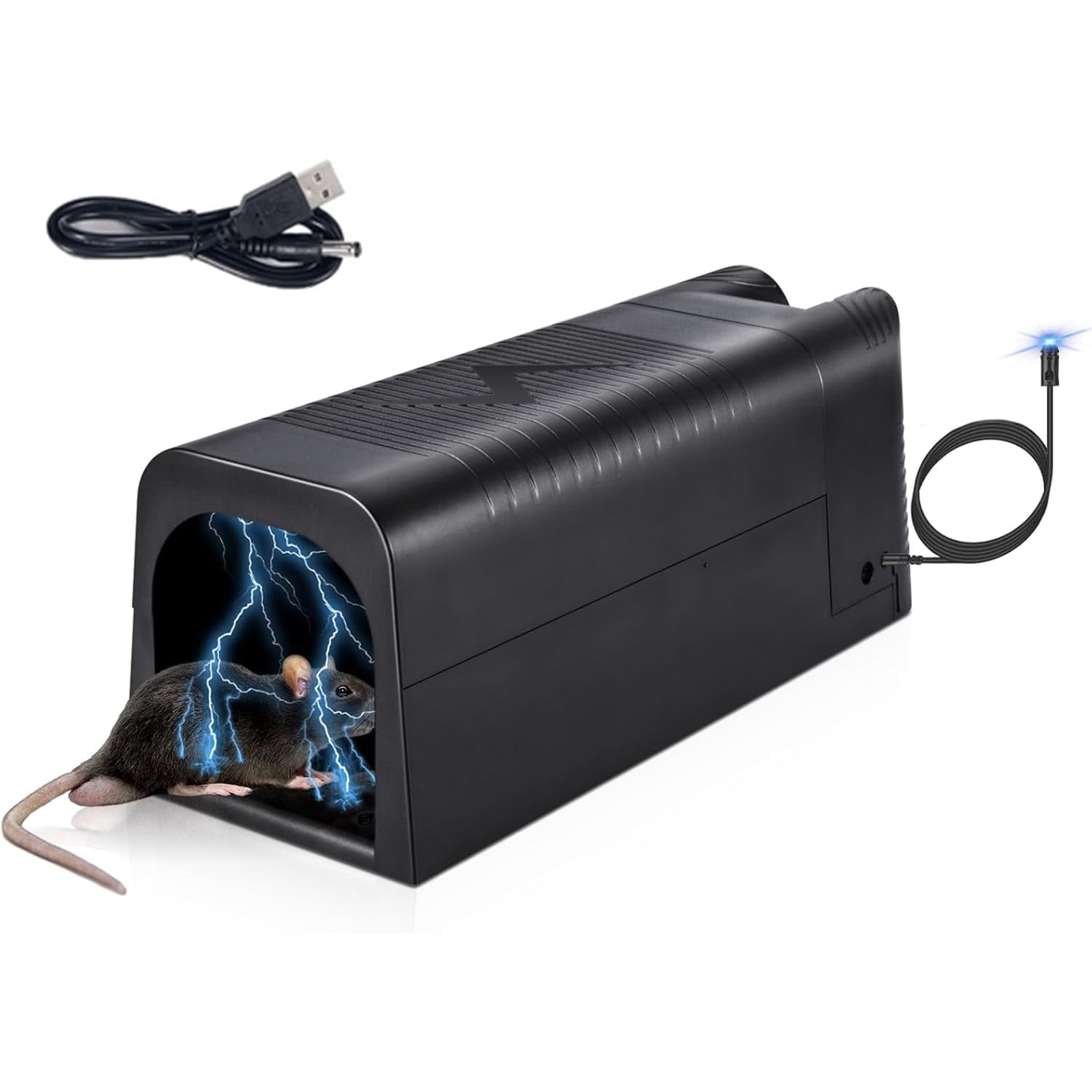 Electric Mouse Trap Zapper, High-Voltage Rodent Killer with Anti-Escape Door, Rechargeable & Washable, Fast Humane Kill for Attic, Kitchen, Garage, No-Touch Disposal
