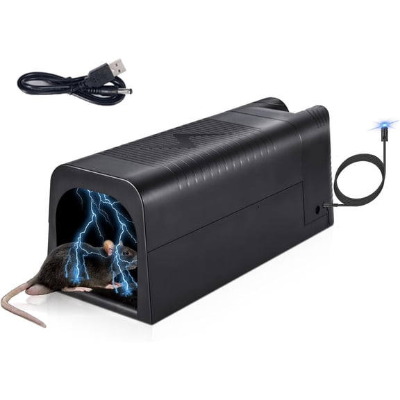 Electric Mouse Trap Zapper, High-Voltage Rodent Killer with Anti-Escape Door, Rechargeable & Washable, Fast Humane Kill for Attic, Kitchen, Garage, No-Touch Disposal