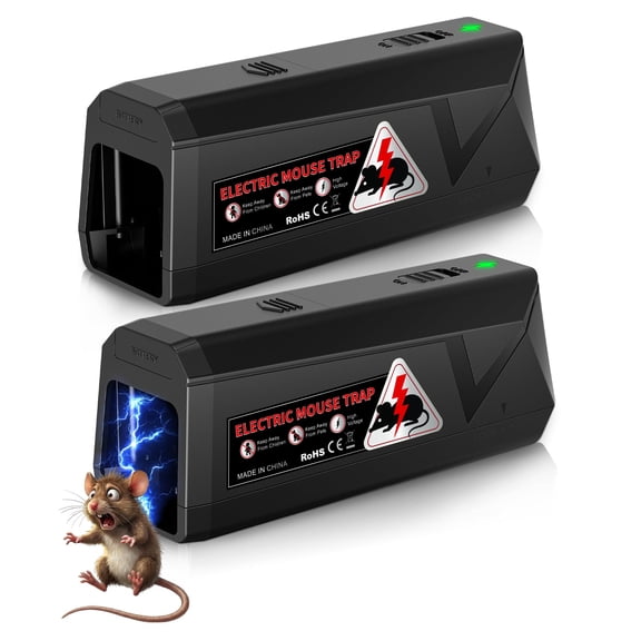 Electric Mouse Traps Indoor for Home, Reusable No-Touch Electronic Mouse Trap Zapper with Powerful Voltage Effectively Kills Mice in Living Rooms, Kitchens, Garages, and More