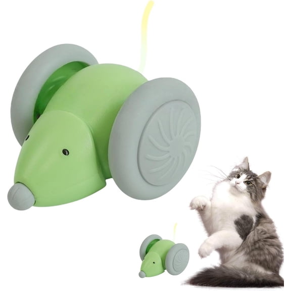 Electric Moving Rat Cat Toy Random Movement Sound Light for Indoor Cats