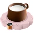 thumbnail image 1 of Electric Mug Warmer for Desk with 3-Speed Temperature Control & 4-12H Timer, Digital Display, Non-Slip Mug Heating Pad for Coffee Tea Milk (Pink), 1 of 7