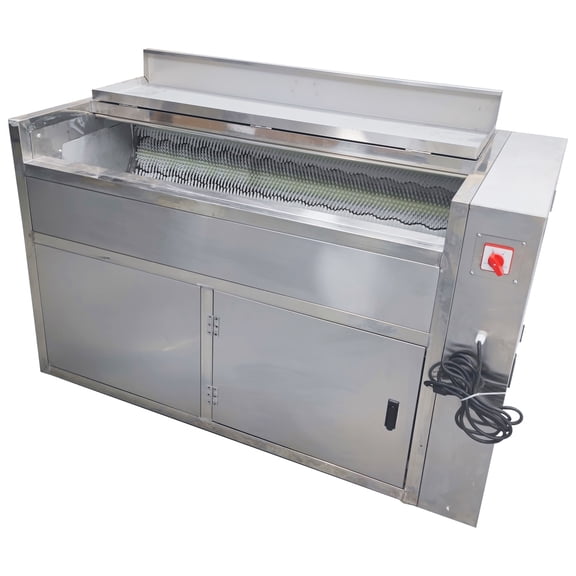 Electric Multi-Function Rolling Peeling Machine Automatic Brush Type Peeler for Potatoes Radishes Carrots 154lbs Capacity 110V