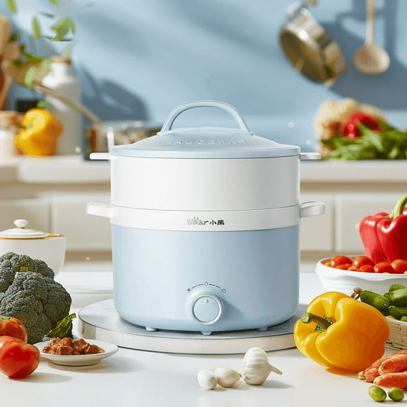 Bear 1.7 Qt Electric Multipurpose Mini Hot Pot and Steamer