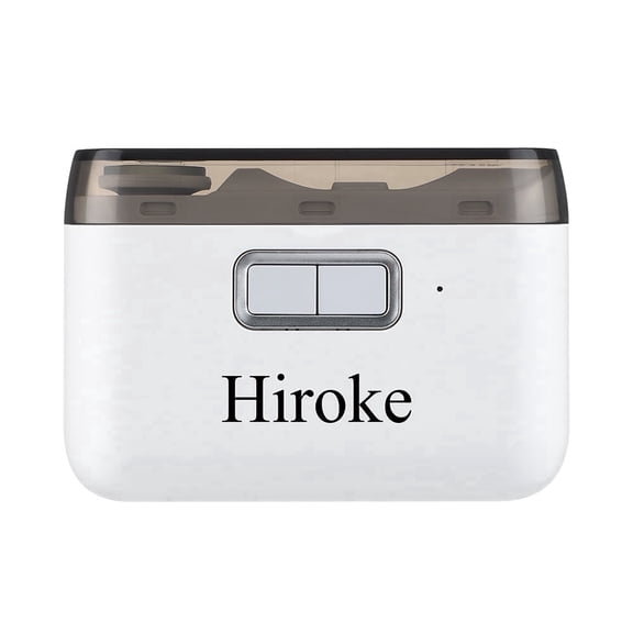 Hiroke Electric Nail Clipper, 2 in 1 Automatic Nail Trimmer & Polisher with 2 Speed Electric Nail Grinder &LED Light, Rechargeable Nail Scraps Storage, Safe Nail Care Tool for Seniors & Adults, White
