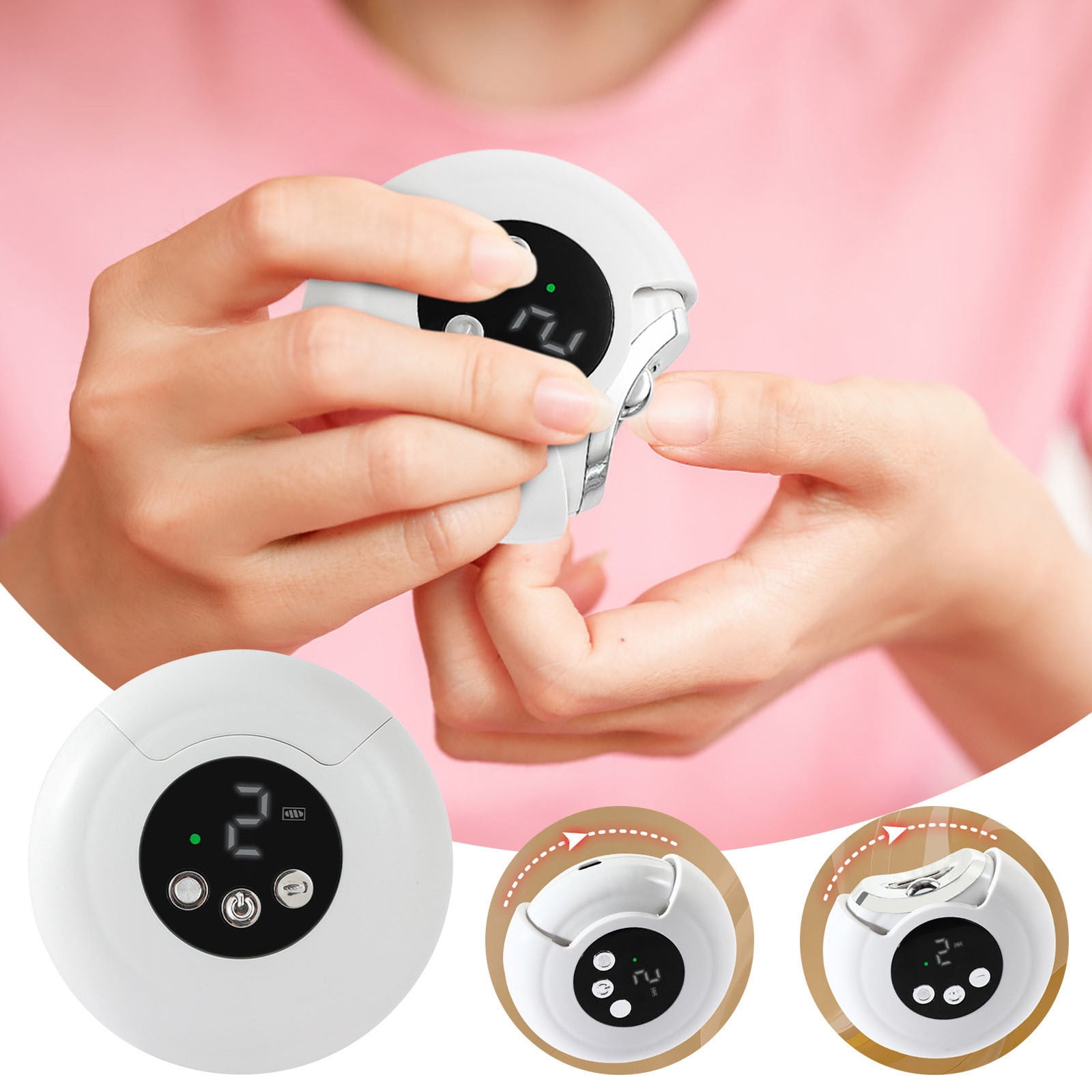 Electric Nail Clipper, 2025 New Electric Nail Clippers for Thick Toenails Seniors, Rechargeable Electric Finger Nail Clippers for Men Women, Automatic Fingernail Clippers for Seniors (White)