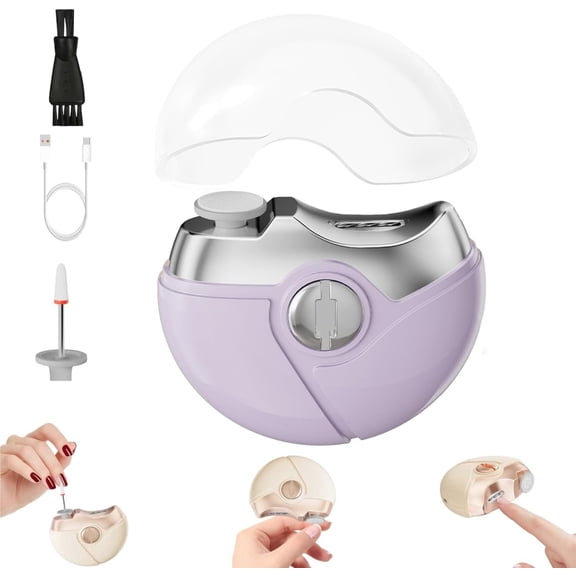 Electric Nail Clipper,2026 New with Trimming, Buffing, and Polish Removal in One, 2 Speeds, Type-C Rechargeable, Automatic Electric Nail File for Men Women Kids Baby Adults (Beige)