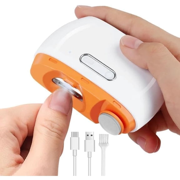 Electric Nail Clipper, 3 in 1 Electric Nail Trimmer and Polisher with LED Light & Clip Storage, USB Rechargeable, 2 Speed Electric Nail File for Baby, Kids, Seniors, Caregivers