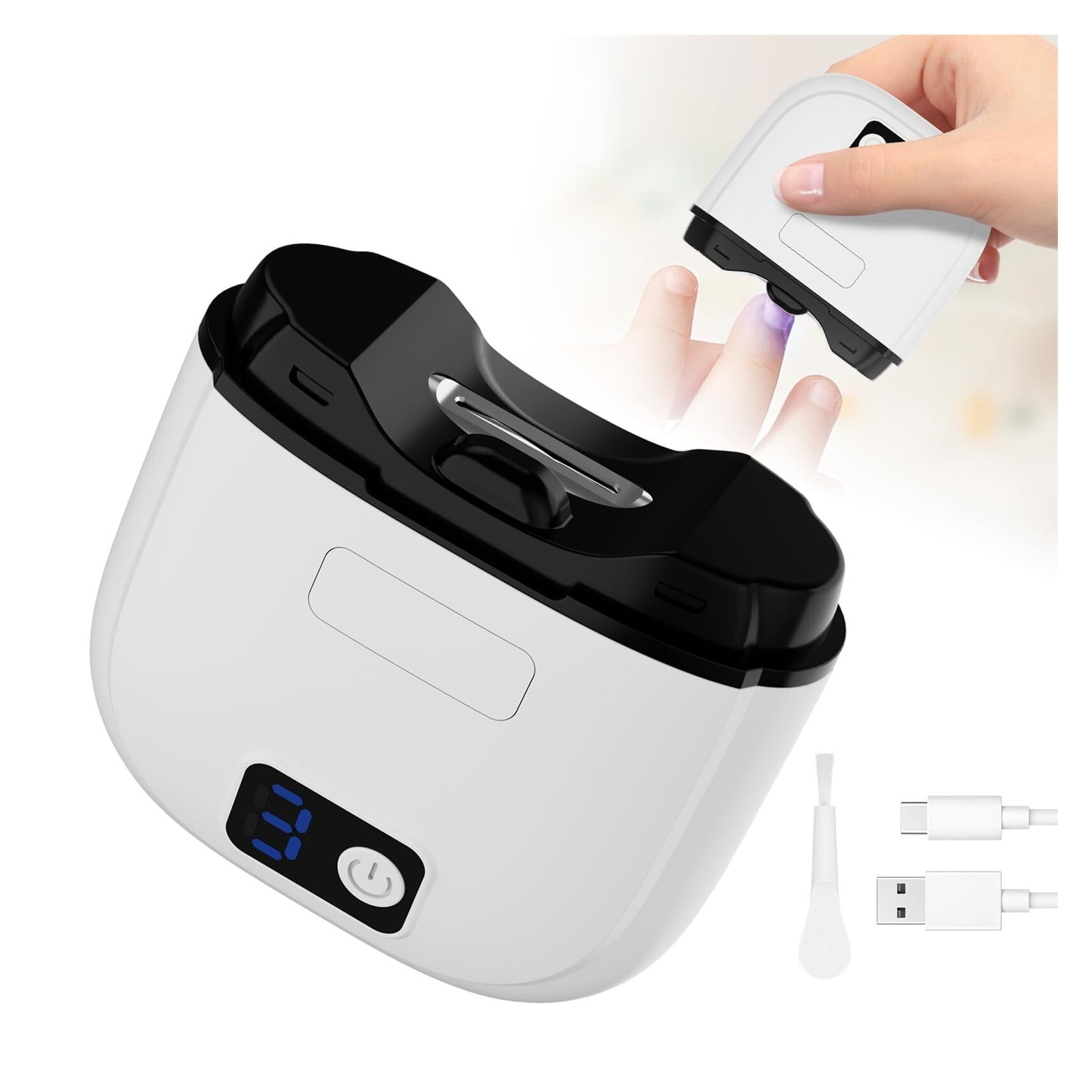 Electric Nail Clipper, 3 Speeds Automatic Electric Nail Trimmer for Adults Seniors Baby Children with LED Light, Rechargeable Electric Nail Clippers for Men Women Kids, Electric Finger Toe Nail Cutter