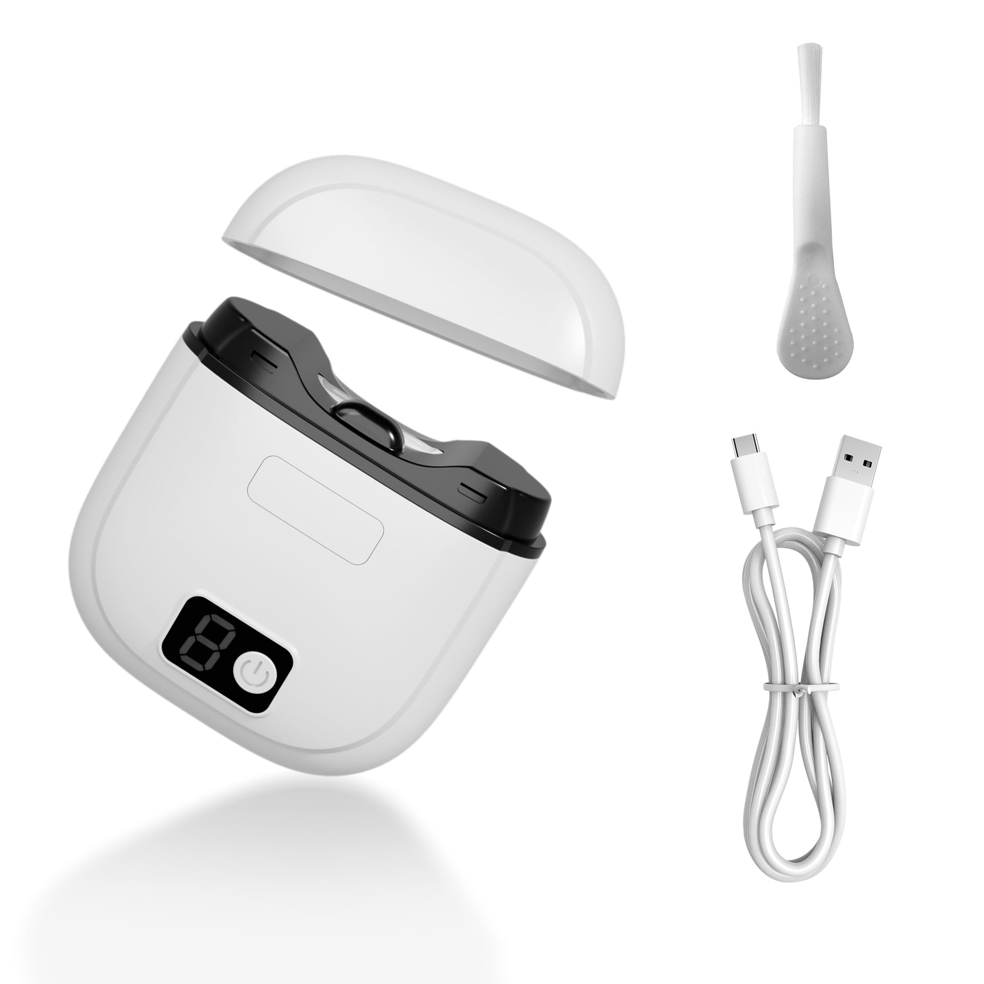 Electric Nail Clipper, 3-in-1 Electric Polishing Automatic Nail Clipper for Toenails of Elderly/Adults/Children/Babies, USB Rechargeable Automatic Trimmer, Three-Speed (White)