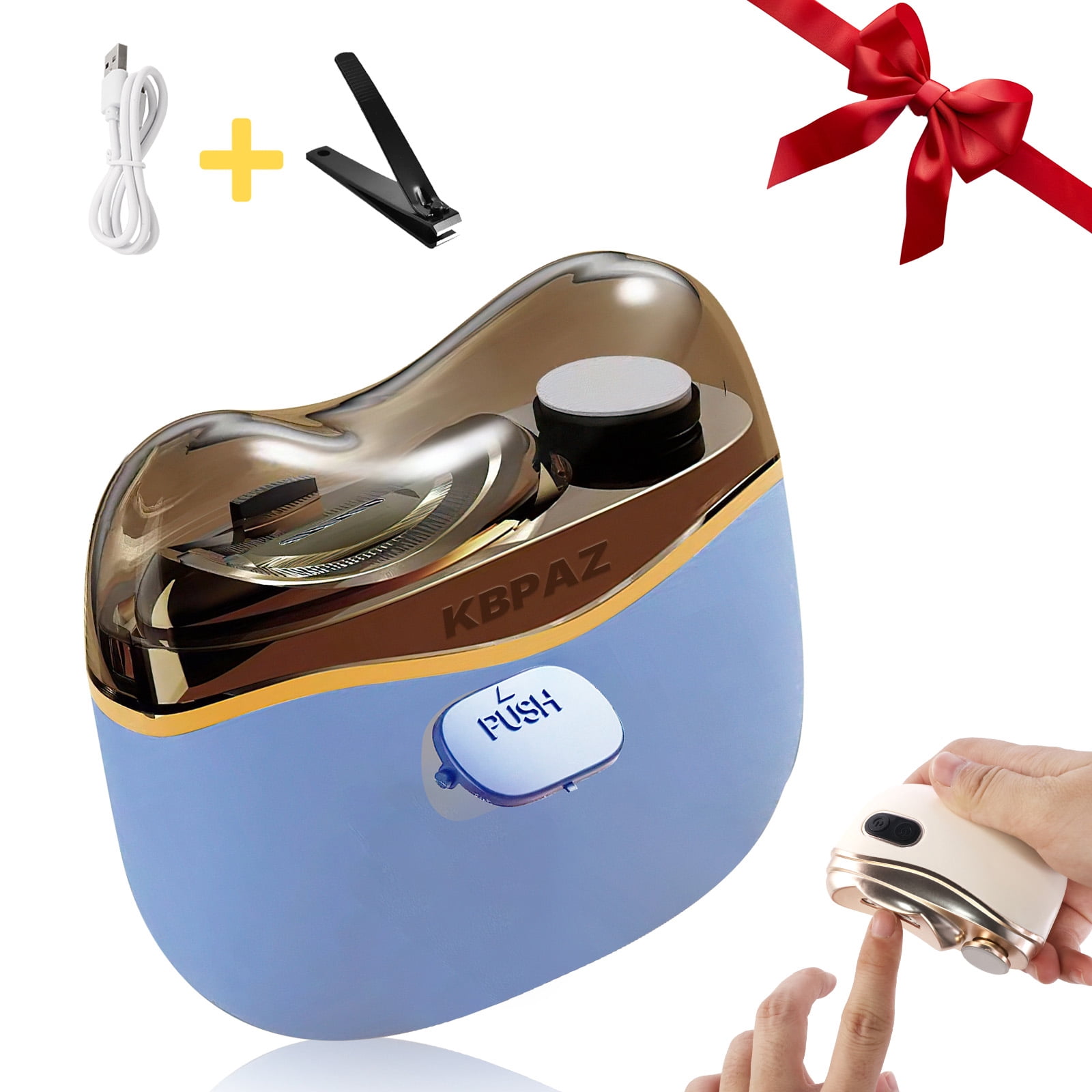 Electric Nail Clipper for Hand Tremors,Elderly, Arthritis,Parkinsons Aids for Living, Automatic Electric Nail Trimmer for Weak Hand Grip & Handicapped, Gifts for Adults Seniors Mother Father(Blue)