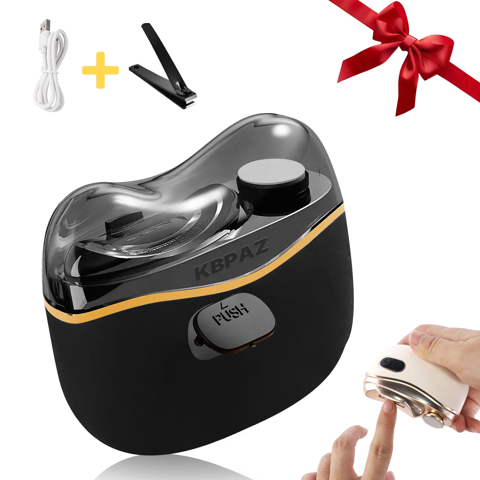Electric Nail Clipper for Hand Tremors,Elderly, Arthritis,Parkinsons Aids for Living, Automatic Electric Nail Trimmer for Weak Hand Grip & Handicapped, Gifts for Adults Seniors Mother Father(Black)