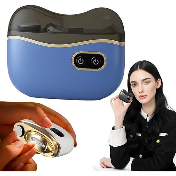 Electric Nail Clipper Automatic Electric Nail Trimmer for Adults for Seniors Nail Clippers Set for Men for Women Fingernail Clippers for Elderly Portable Nail File (8.8x7.2cm,Blue)