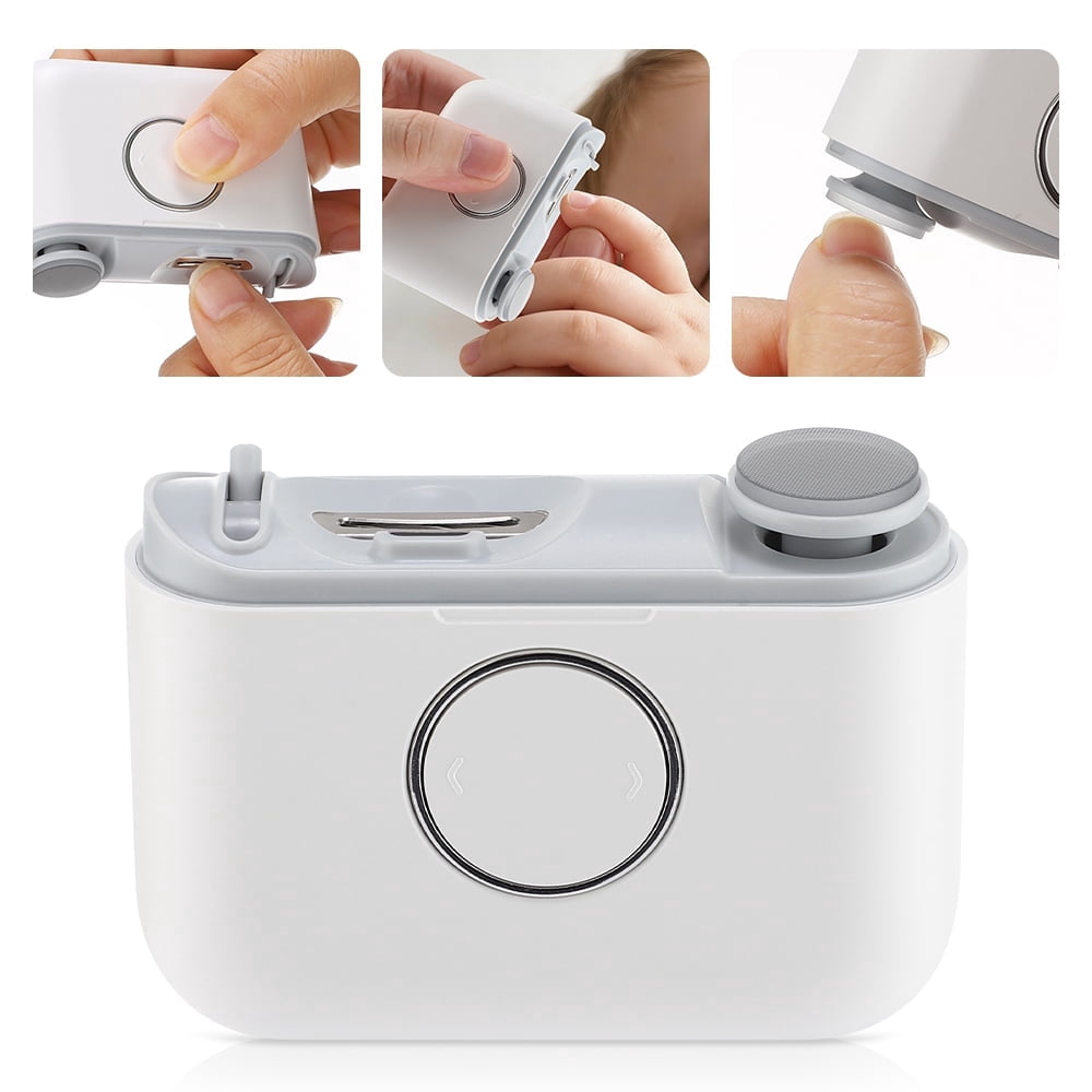 Electric Nail Clipper for Baby, Automatic Nail File with Polishing for Adults, Electric Nail Trimmer with 2 Speed, Adjustable Blade Opening, Led Light, 500mAh Battery for Fingernail & Toe