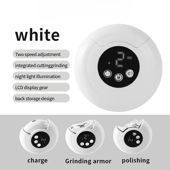 Electric Nail Clipper, Baby Nail Clipper with LED Light & 3 Speed, 2-in-1 Baby Nail Trimmer with Storage Box, Automatic Nail File, Electric Nail Clippers for Seniors, Baby, Adult