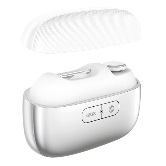 Electric Nail Clipper, Electric Nail Polisher, 3-in-1 Automatic Electric Nail Clipper with Polishing with LED Light and Nail Scraps Storage for Adult, Silver