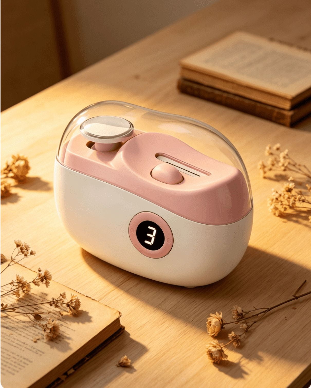 Electric Nail Clipper with LED Light, Safe 4 in 1 Baby Nail Clippers with LED Screen, 3 Speed, USB-C, Debris Collection, Multi-Function Electric Nail Trimmer for Seniors, Adults, Arthritis, Kids,Pink