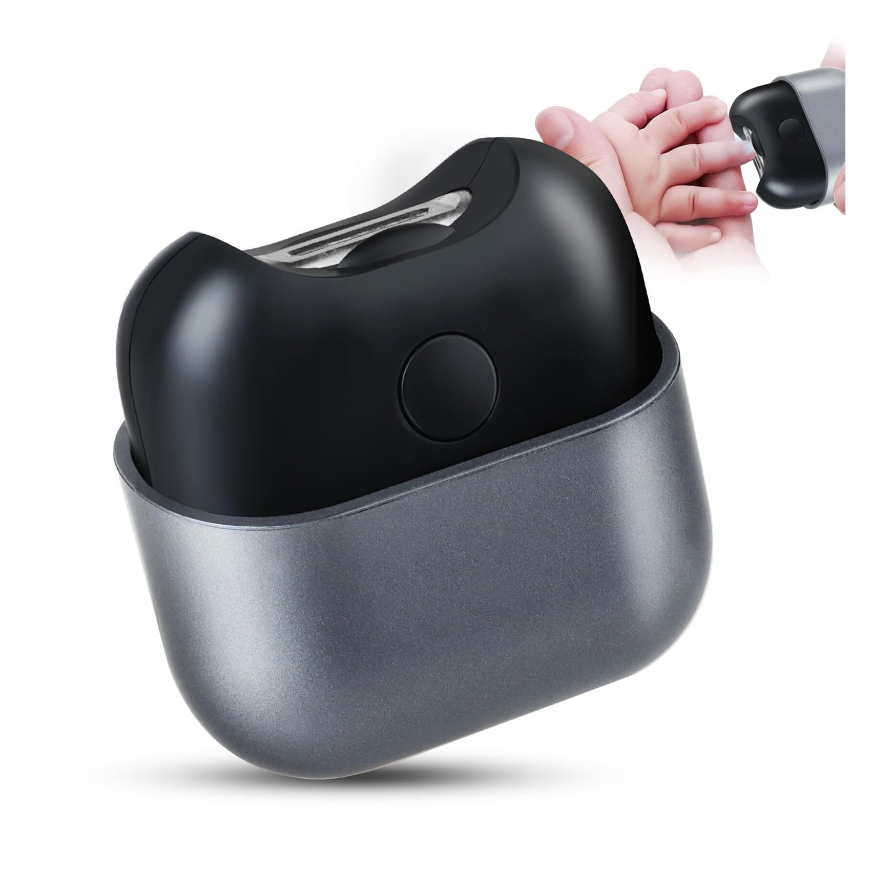 Electric Nail Clipper with Light, Automatic Nail Clipper Rechargeable with 2 Speeds and Nail Chip Storage for Babies, Children, Adults, Caregivers and Seniors